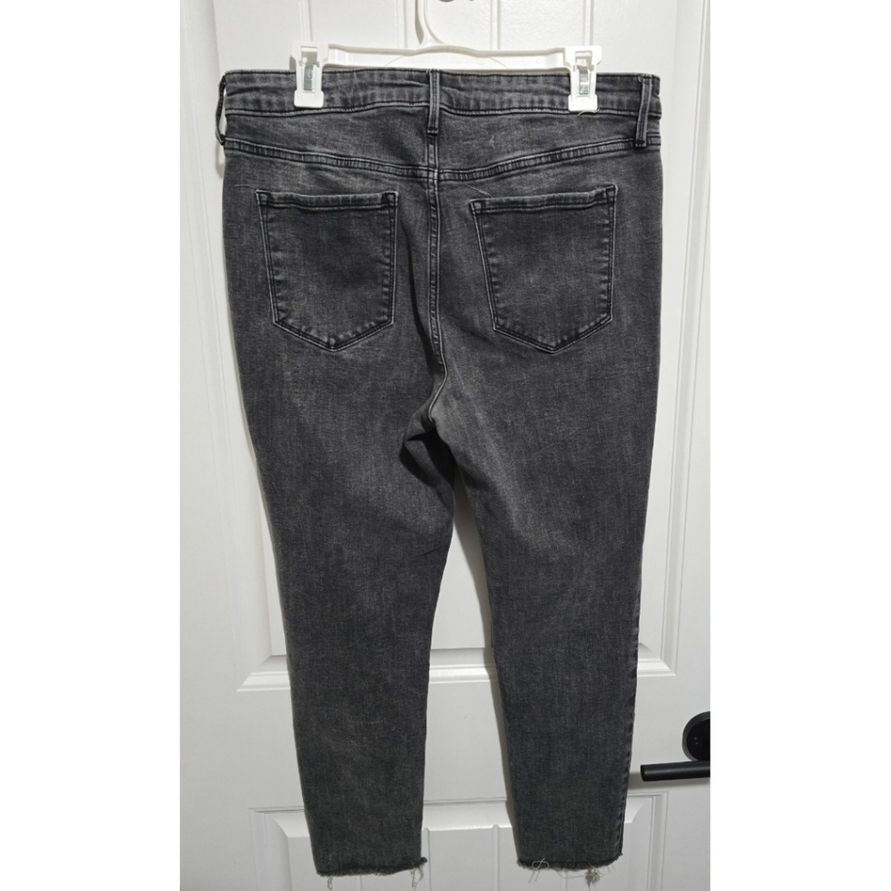 Old Navy Button Fly Jeans Rockstar Super Skinny High Rise Gray Black 14 Womens - Picture 3 of 4